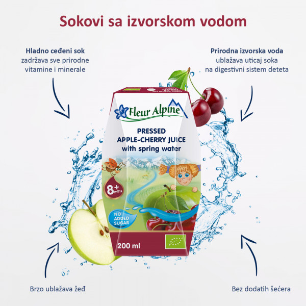 Fleur A org. sok sa vodom od višnje i jabuke 200ml 