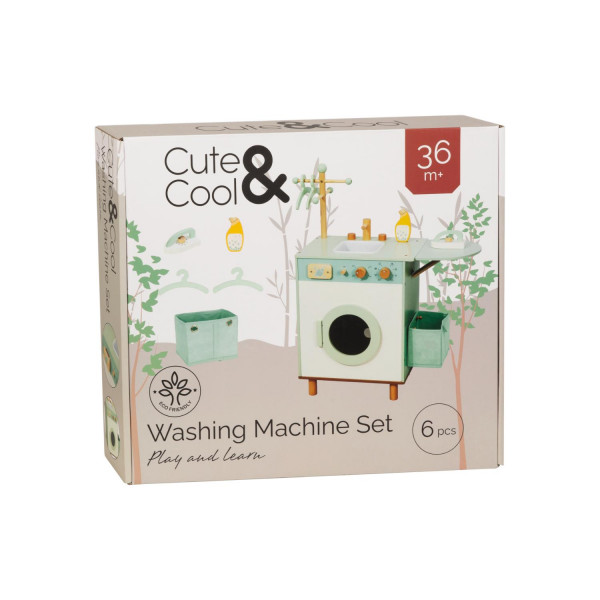 Cute&Cool drvena igračka veš mašina sa dodacima