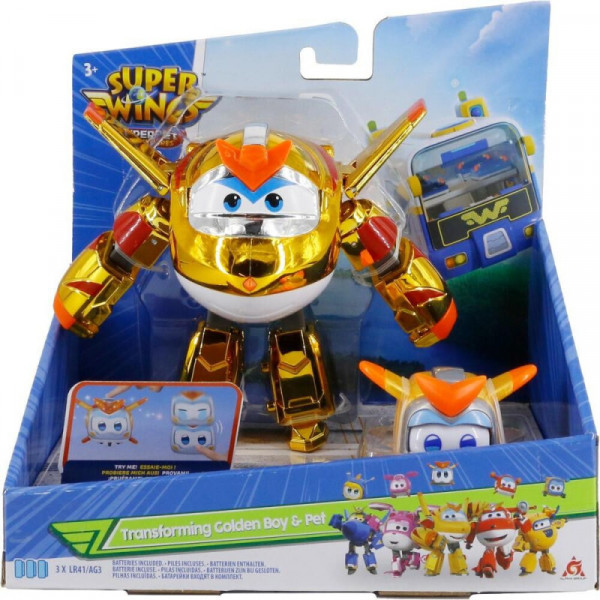 Super Wings transformacija Golden Boy i drugar 