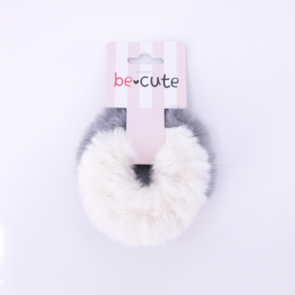 Be Cute Plišana gumica za kosu, bela 