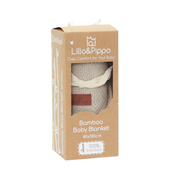 Lillo&Pippo ćebe bambus 80x100cm, bež 