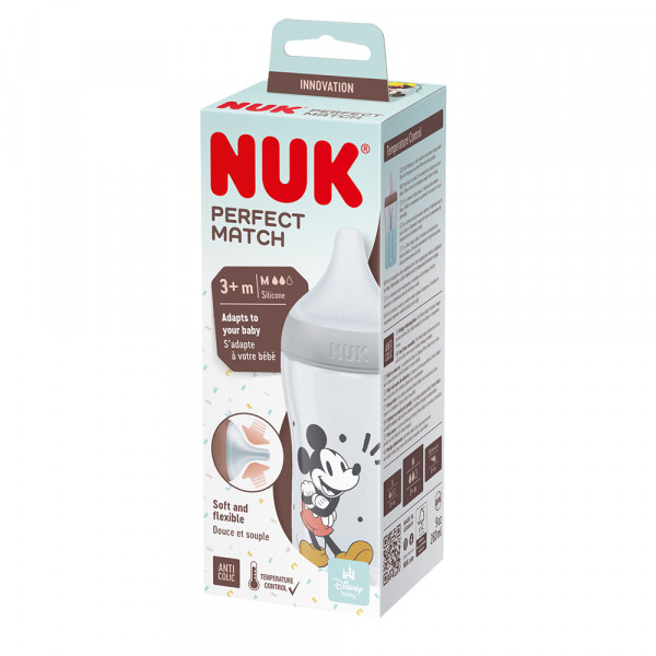 Nuk PM flašica sa indikatorom tempera 260ml Mickey 