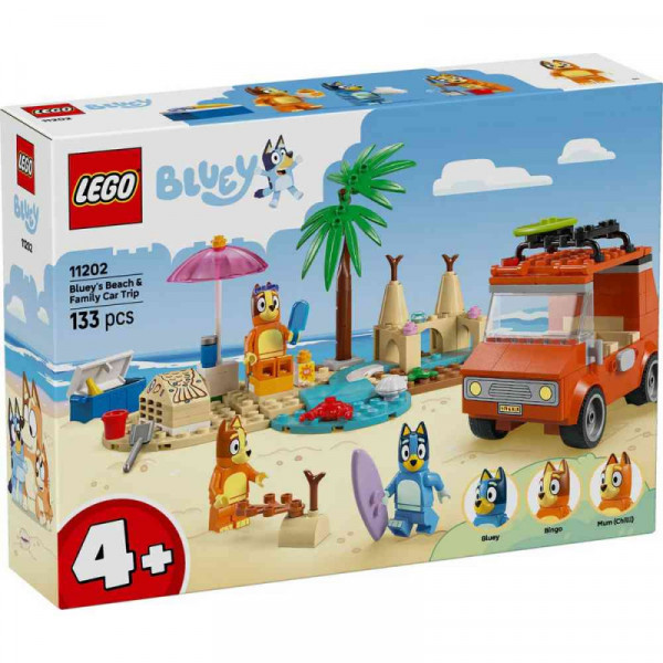 Lego berry blueys beach and family car 