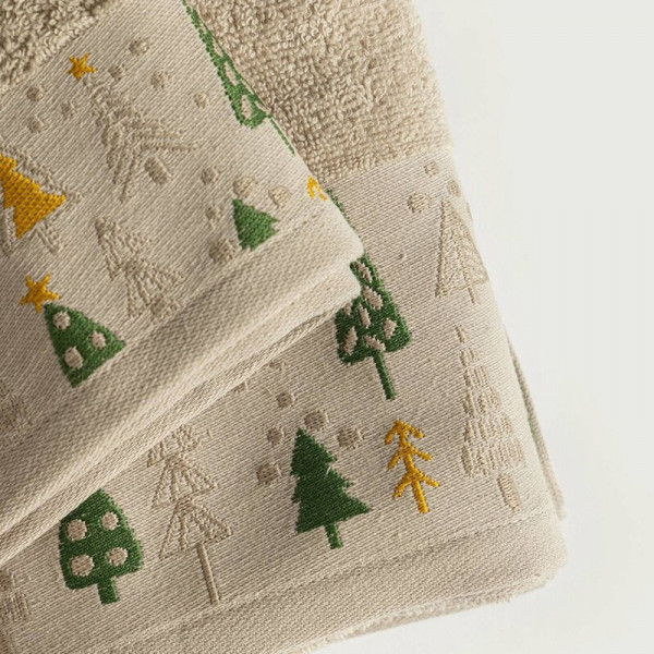 Stefan set novogodišnjih peškira 2/1 Jelka, pesak 