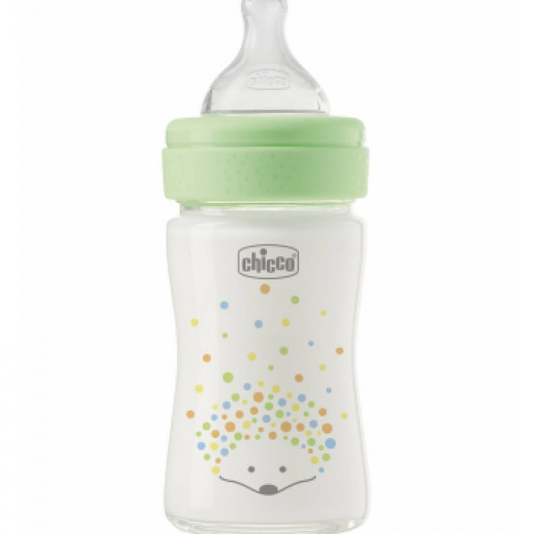 Chicco PE staklena flašica,uni,silikon,150ml 