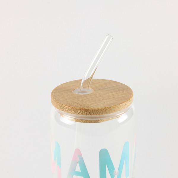 Be Cute Staklena čaša sa slamčicom, coffee 