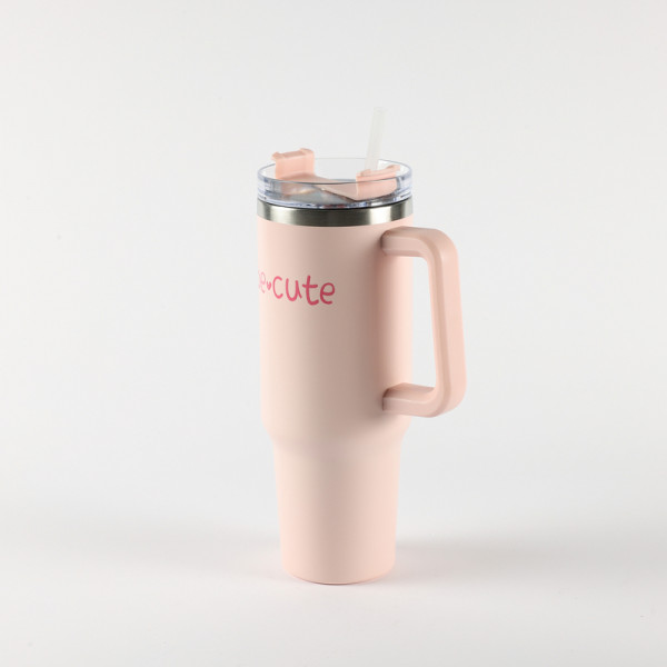 Be Cute termos sa slamčicom roze 1,2l 