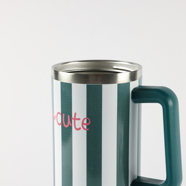 Be Cute termos sa slamčicom zelene pruge 1,2l 