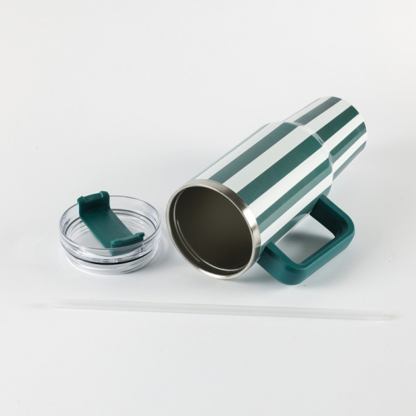 Be Cute termos sa slamčicom zelene pruge 1,2l 