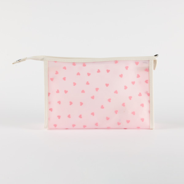 Be Cute prozirni neseser srca, roze 24x7x16cm 