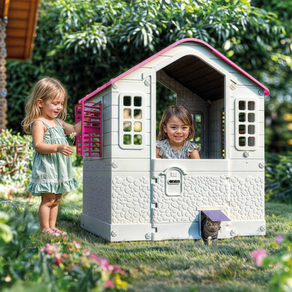 Dolu kućica za dvorište, roze 