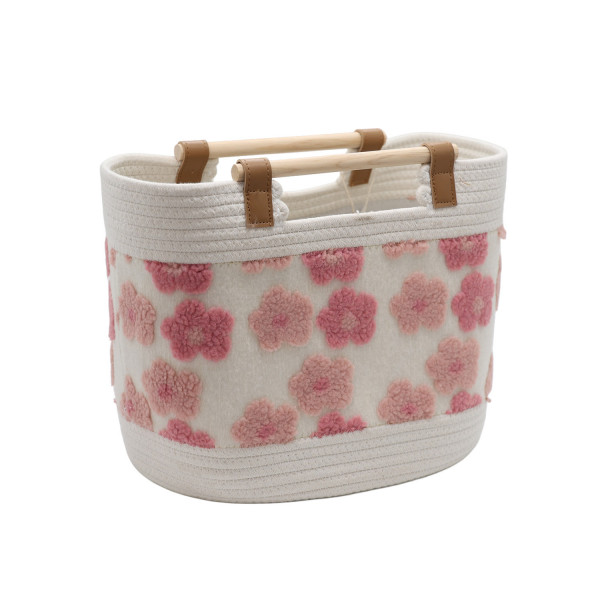 Cute&Cool HOME korpa drvene ručke roze, 40x25x30cm 