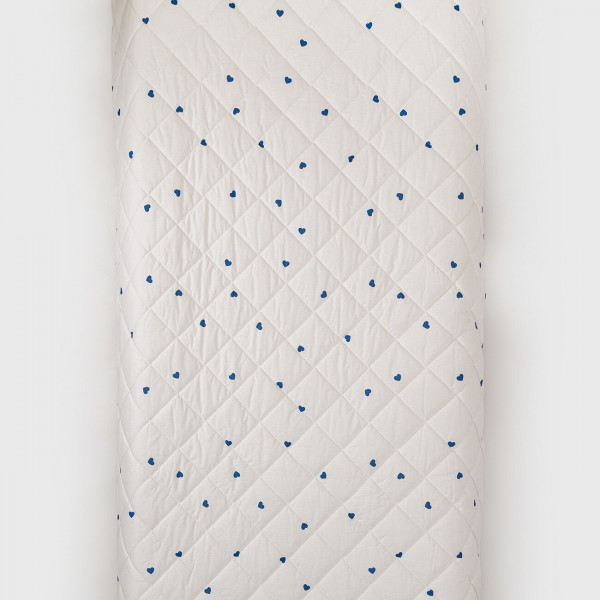 Stefan prekrivač dezen-frotir plavo srce, 200x200 