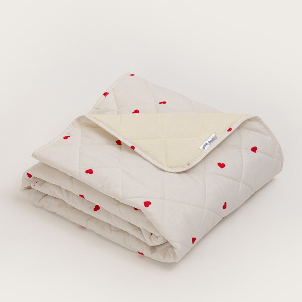 Stefan prekrivač dezen-frotir crveno srce, 140x200 