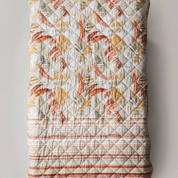 Stefan prekrivač narandžasti listovi, 140x200 