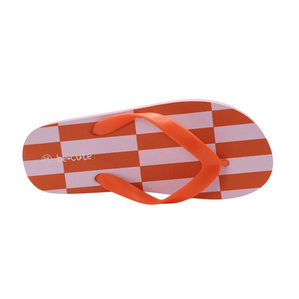 Be Cute japanke za plažu, roze sa prugama 