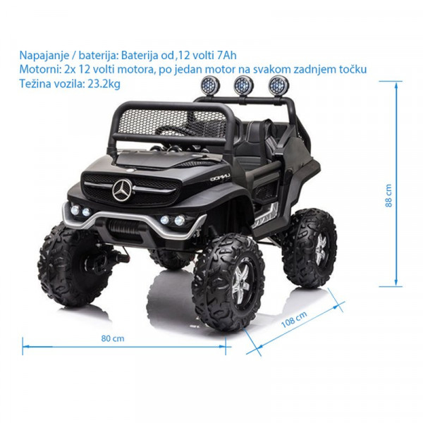 BBO auto na akumulator (12V) Mercedes unimog, crni 