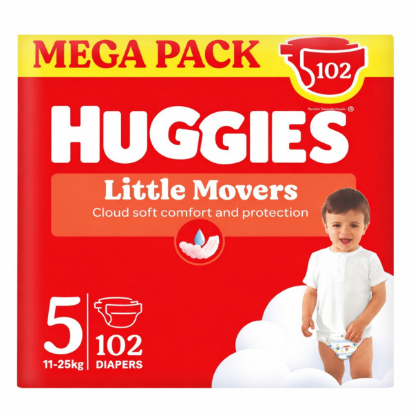 Huggies pelene little movers BOX 5  11-25, 102kom 
