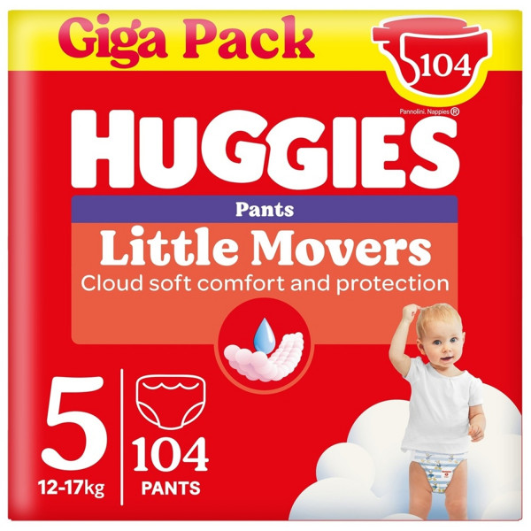 Huggies pel.pants  little moversBOX5 12-17kg104kom 