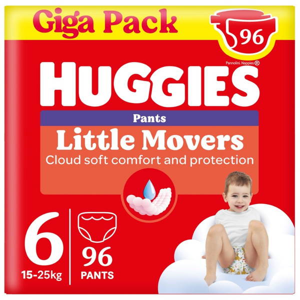 Huggies pel.pants  little moversBOX 6 15-25kg96kom 
