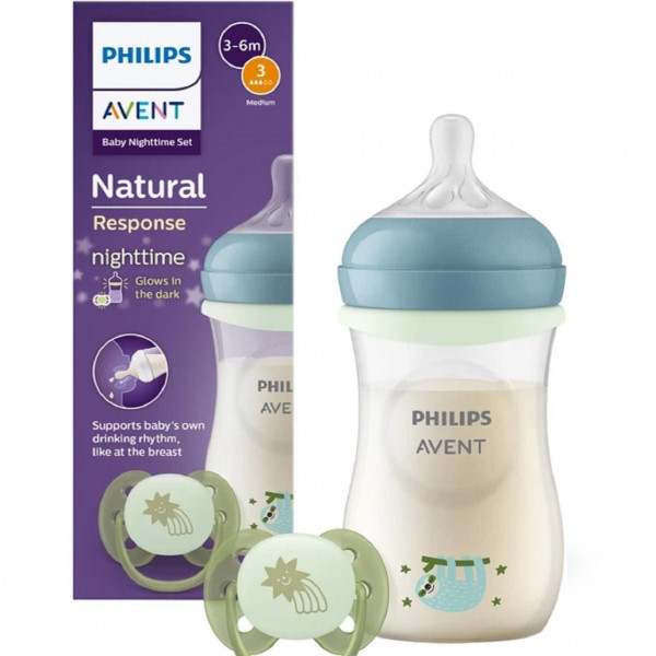 Avent set natural response night time-flašica sa v 