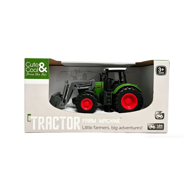 Cute&Cool traktor utovarivač 1:24, zeleni 