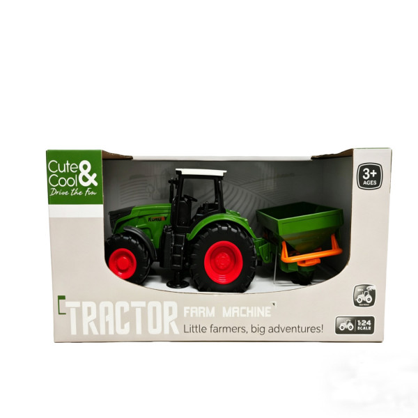 Cute&Cool traktor rasipač  1:24, zeleni 