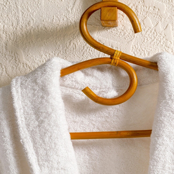 Stefan bademantil šal kragna, bela 