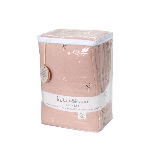 Lillo&Pippo punjena posteljina 3/1, Pink FlyWing 