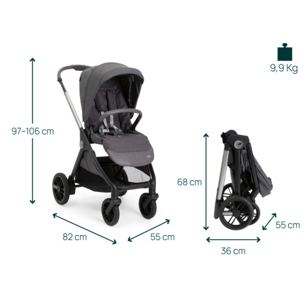 Chicco kolica Bellagio 2, Black satin 