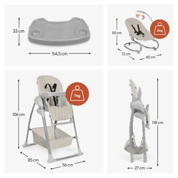 Hauck hranilica Sit N Relax 3 u 1, Beige 