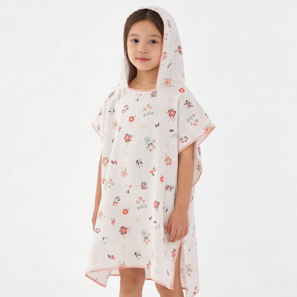 Baby Textil pončo za plažu Cvetići 