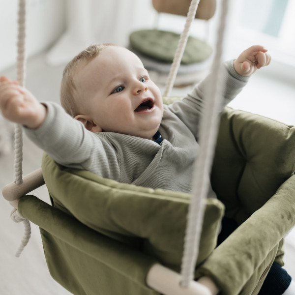 Bohome Classic Olive Green – sobna ljuljaška za bebe i decu 