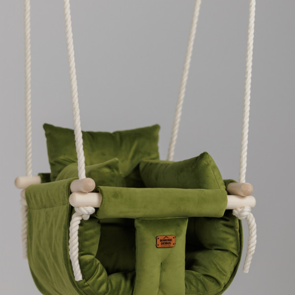 Bohome Classic Olive Green – sobna ljuljaška za bebe i decu 