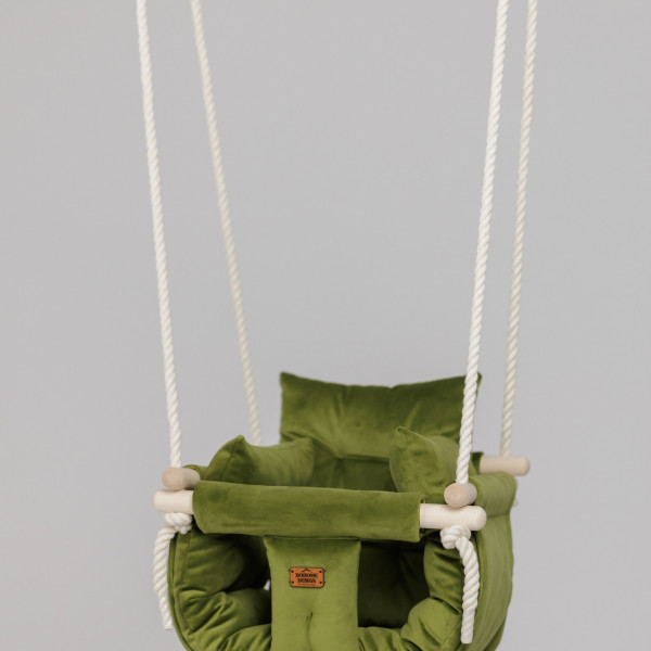 Bohome Classic Olive Green – sobna ljuljaška za bebe i decu 