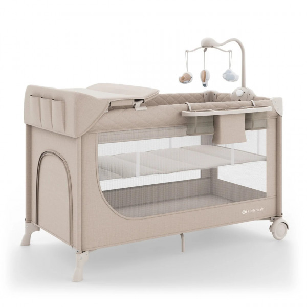 Kinderkraft prenosivi krevetac Leody Up 2u1 Beige 