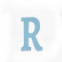 Drveno slovo R plavo 