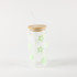 Be Cute Staklena čaša sa slamčicom, zeleni cvetići 