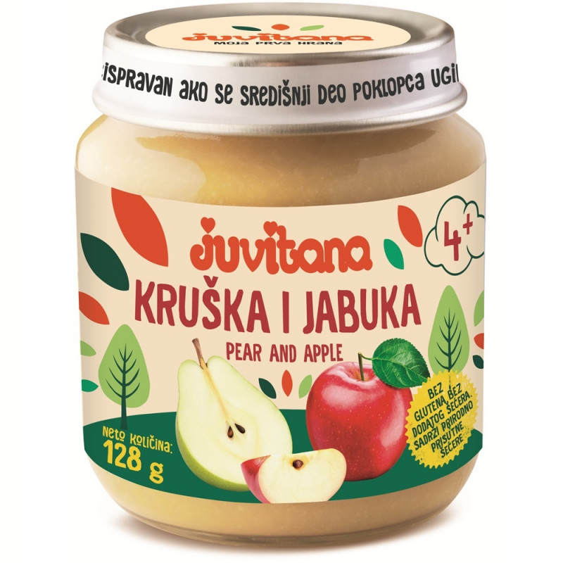 Juvitana kašica kruška i jabuka 128g 
