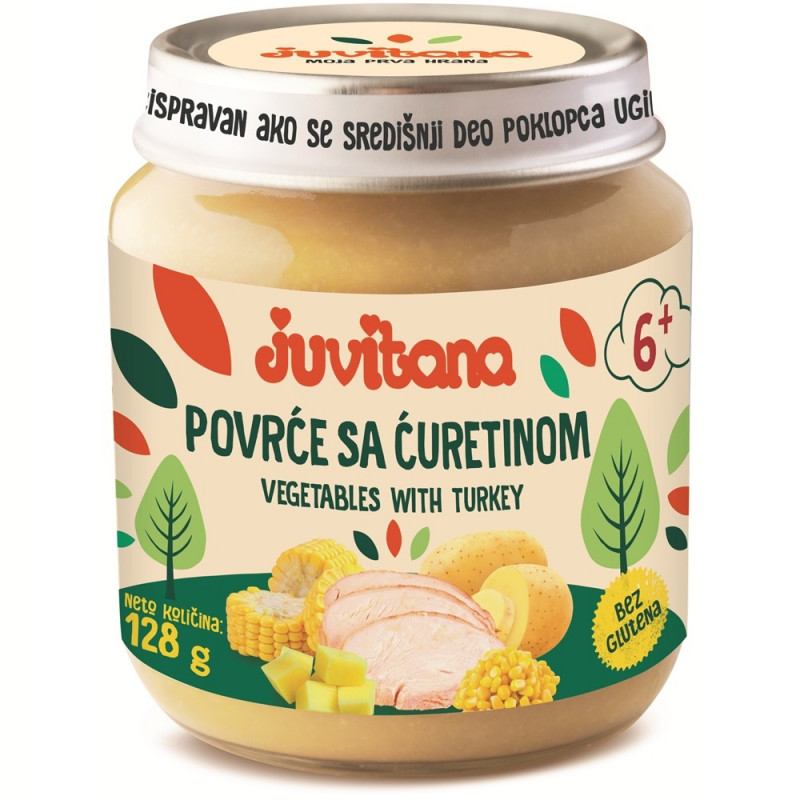 Juvitana kašica povrće sa ćuretinom 128g 