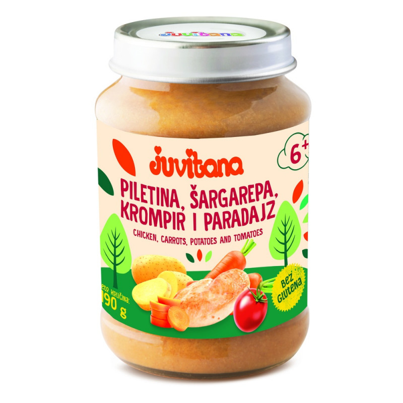 Juvitana kašica piletina, krom., mrkva i par. 190g 