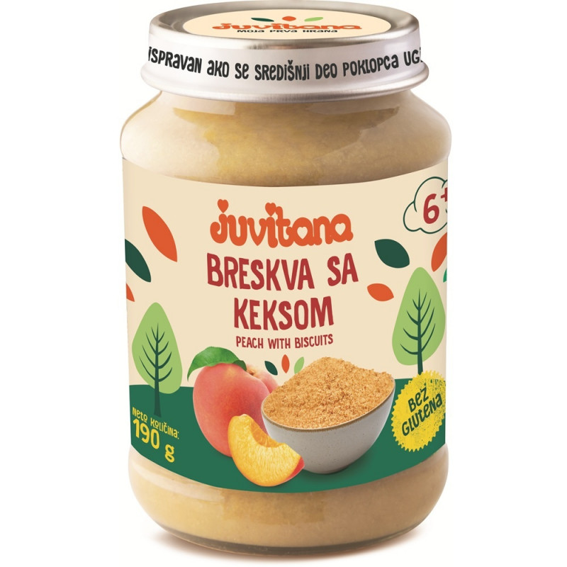 Juvitana kašica breskva i keks 190g 