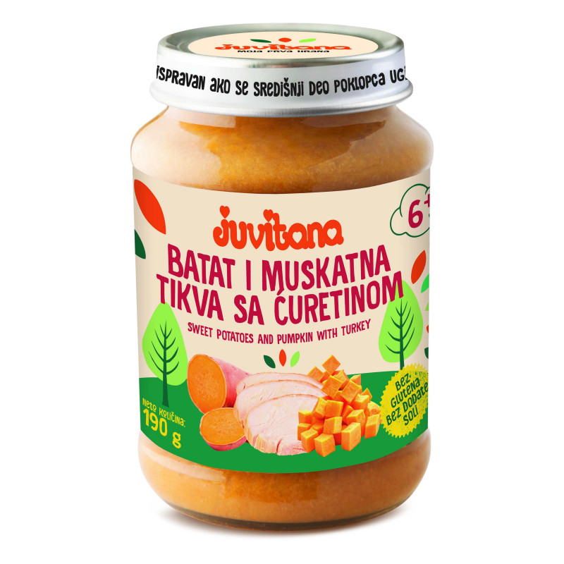 Juvitana kašica batat, mus. tikva i ćuretina 190g 