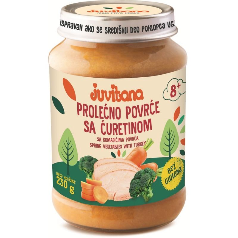 Juvitana kašica prolećno povrće sa ćuretinom 230g 