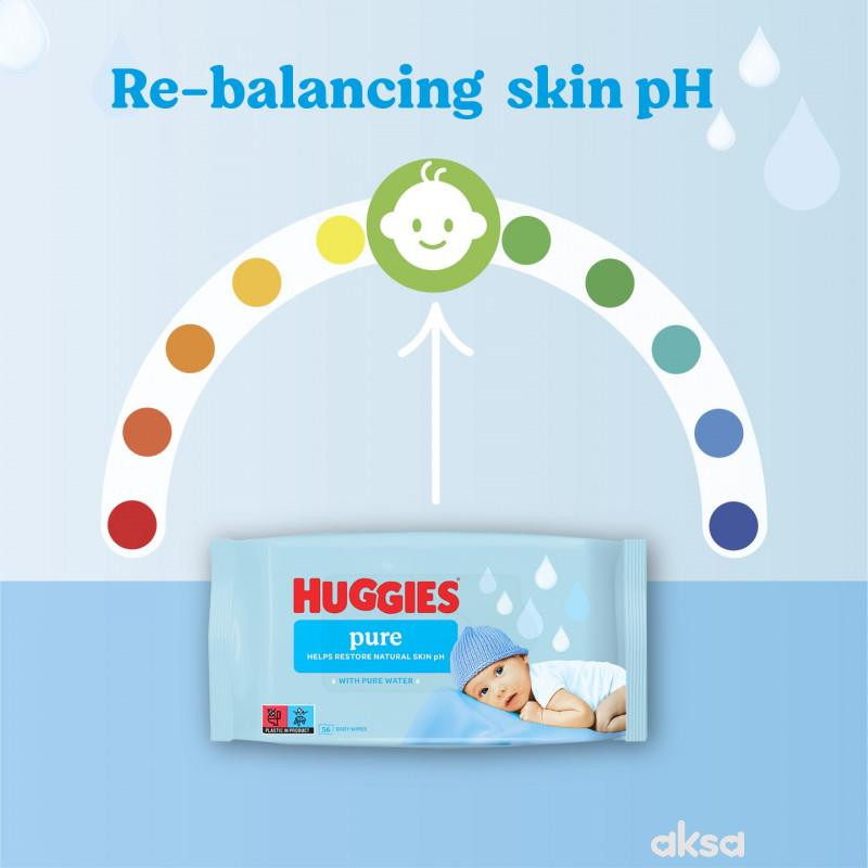Huggies baby vlažne maramice pure 3x56kom 
