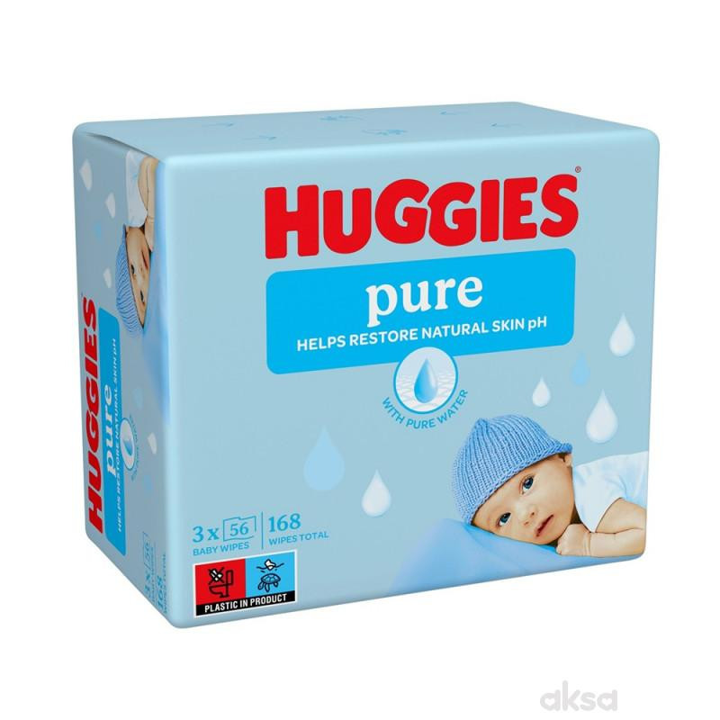 Huggies baby vlažne maramice pure 3x56kom 