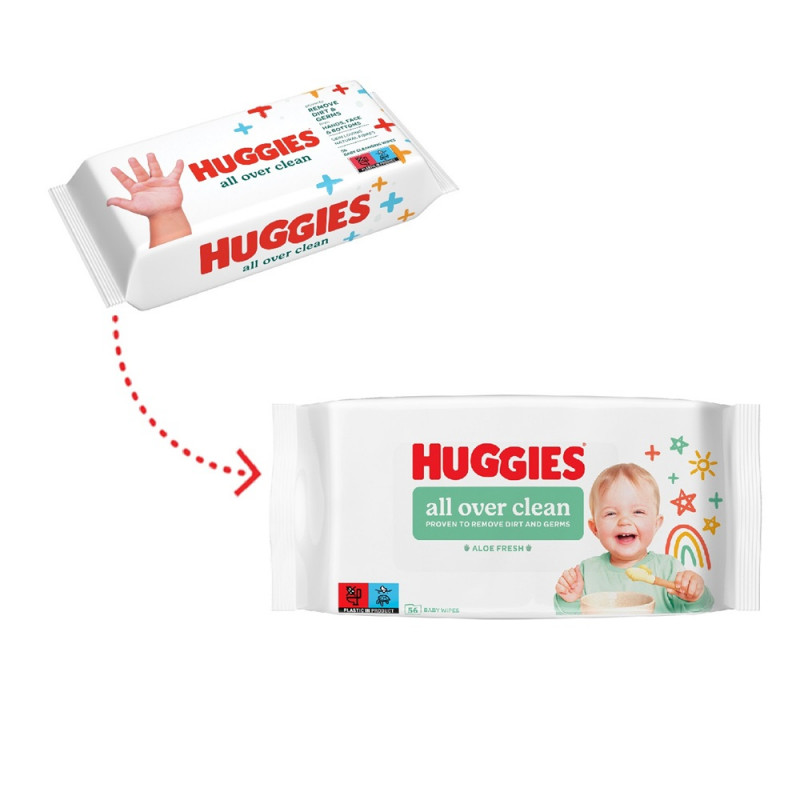 Huggies baby vlažne maramice all over clean 56kom 
