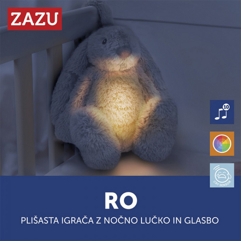 Zazu noćna lampa plišani zeka Ro, White 