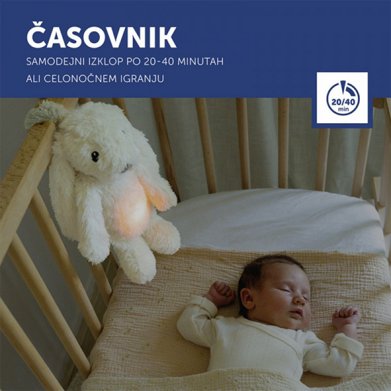 Zazu noćna lampa plišani zeka Ro, White 