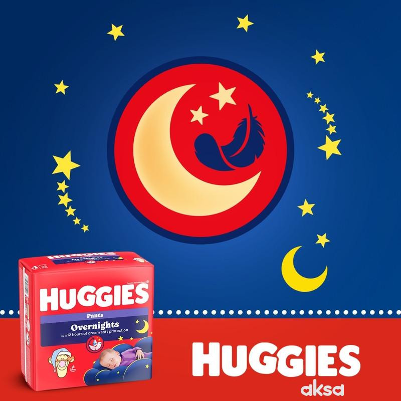 Huggies pelene pants overnights  5 12-17kg,24kom 